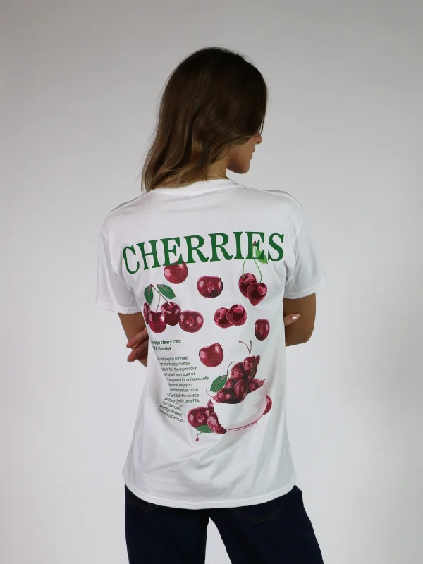 CHERRIES (rygprint) T-SHIRT - HVID