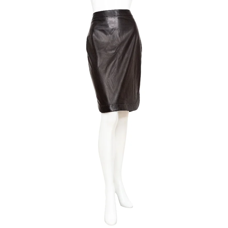 Black Leather Pencil Skirt