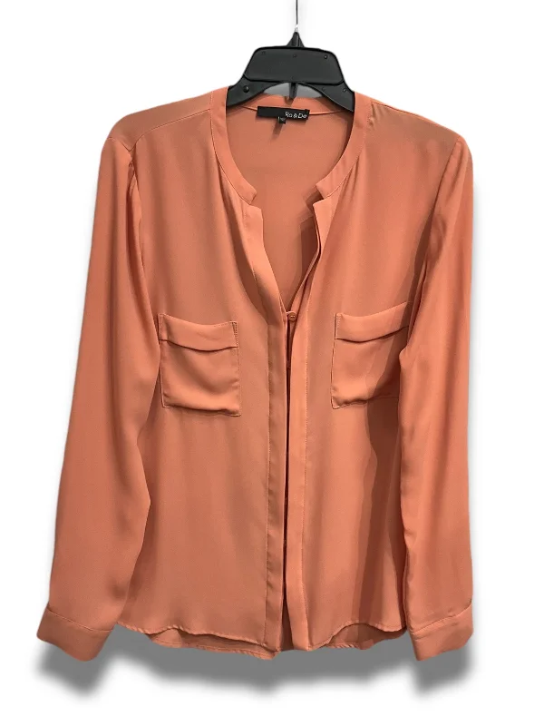 Blouse Long Sleeve By Ro & De In Peach, Size: M