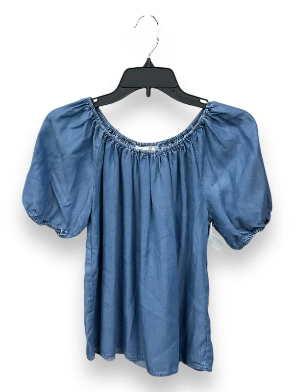 Blouse Short Sleeve By Loft In Blue, Size: Xsp