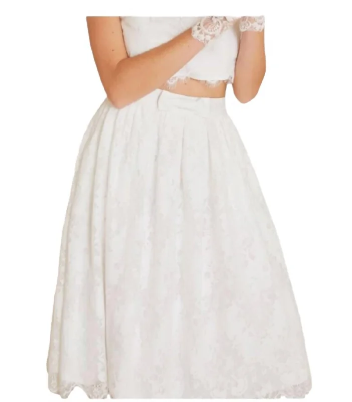 Lana Lace Midi Skirt In White