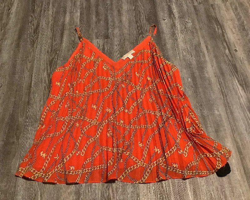 Top Sleeveless By Michael Kors In Orange, Size: L