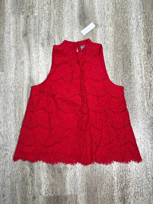 Top Sleeveless By New York And Co In Red, Size: M