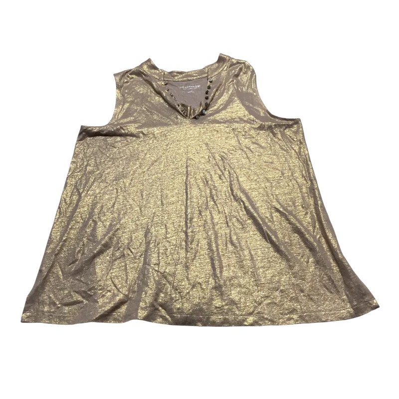 Top Sleeveless By Soft Surroundings In Gold, Size: L