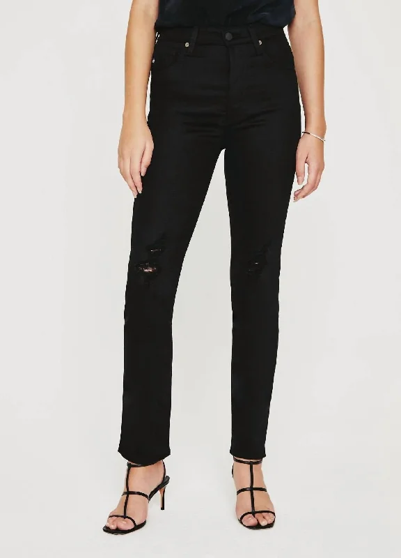 Alexxis Slim Straight Leg Jean In Blackboard