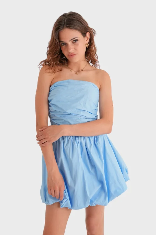 "Cloudy" dress sky blue