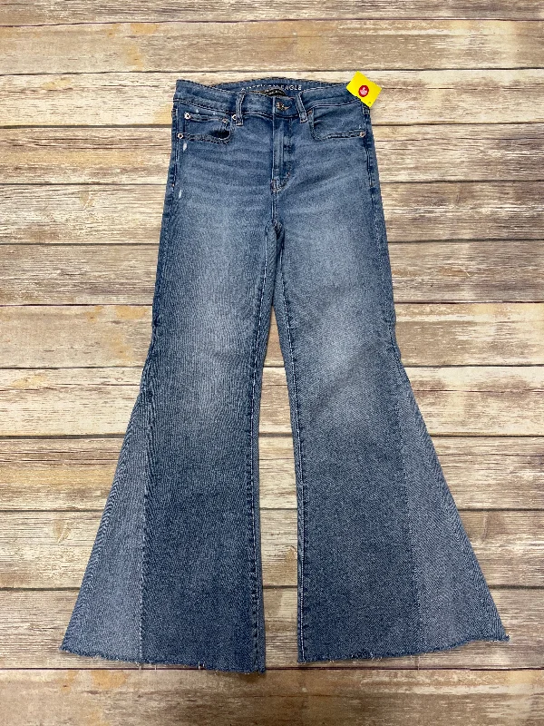 Jeans Flared By American Eagle In Blue Denim, Size: 6