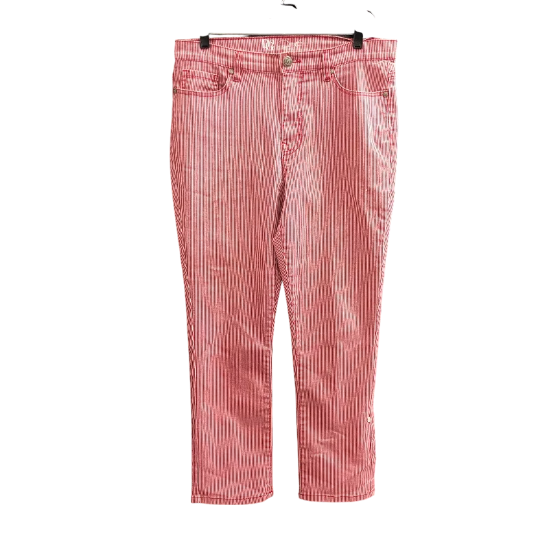 Jeans Skinny By Diane Gilman In Red & White, Size: 10