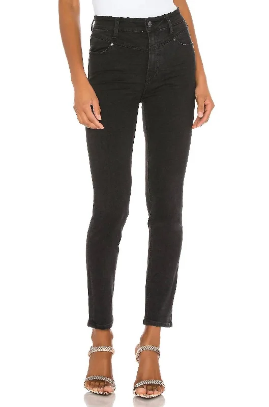 Margot Angled Yoke Ankle Skinny Jean In Midnight Star