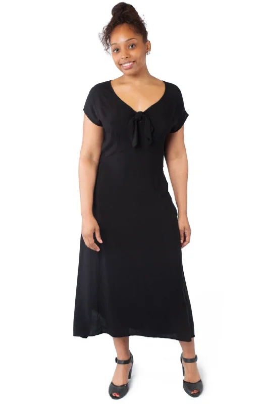 Tatiana Dress in Black Challis