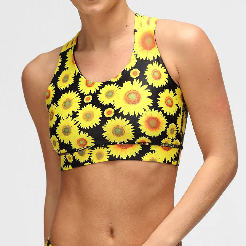 Sunflowers Cross Back Bra