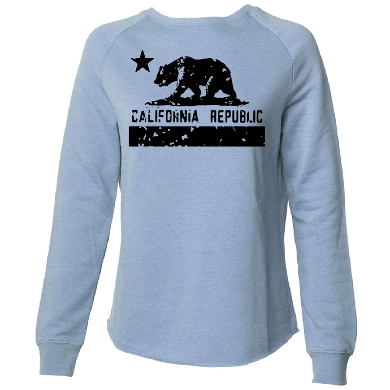 California Flag Black Print Silhouette Super Soft Crewneck Sweater