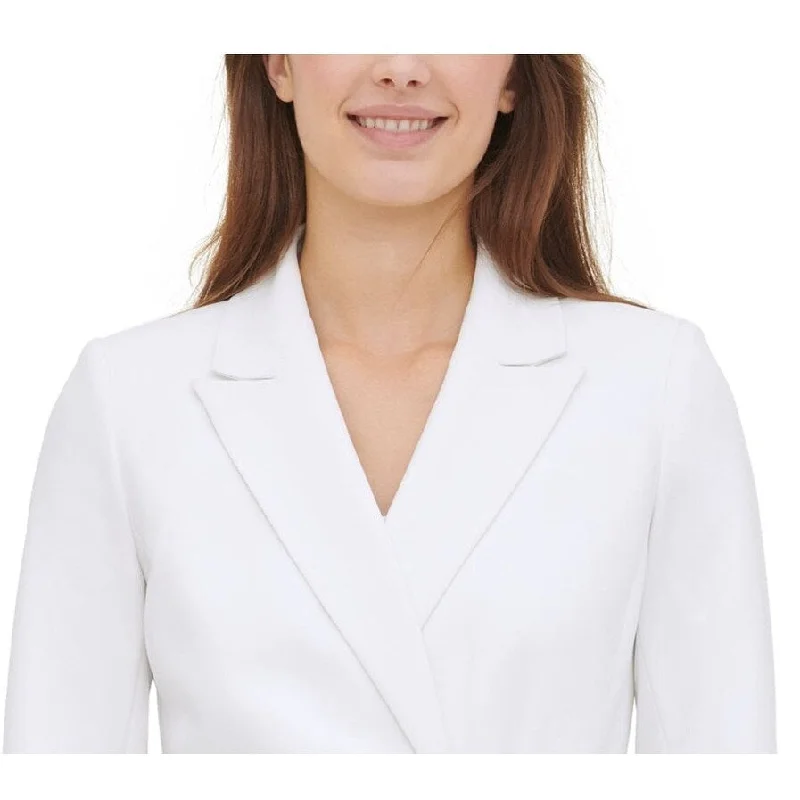 Calvin Klein Women's Belted Wrap Jacket White Size Small