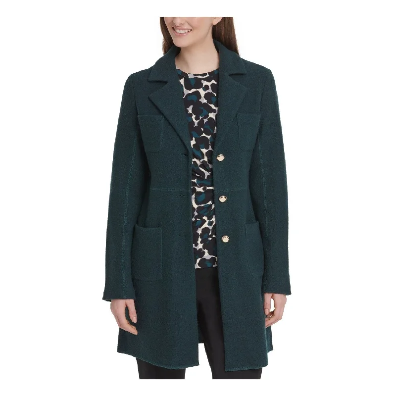 Dkny Women's Three Button Topper Jacket Green Size 12