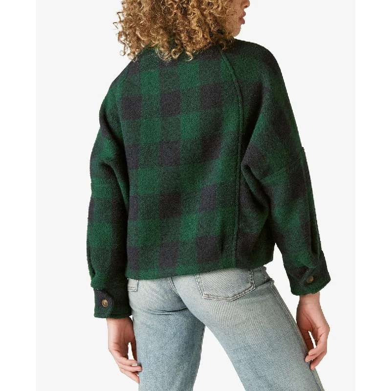 Lucky Brand Women's Plaid Jacket Green Size Large