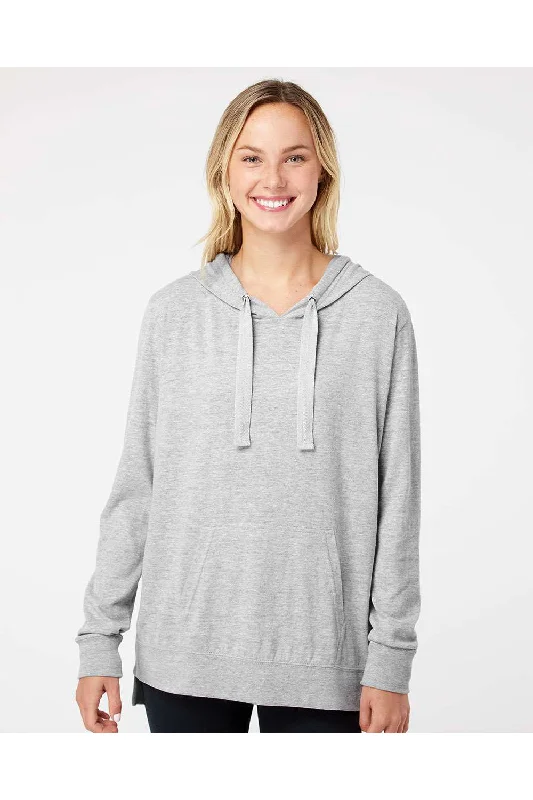 MV Sport Womens Sueded Jersey Hooded Sweatshirt Hoodie - Heather Grey