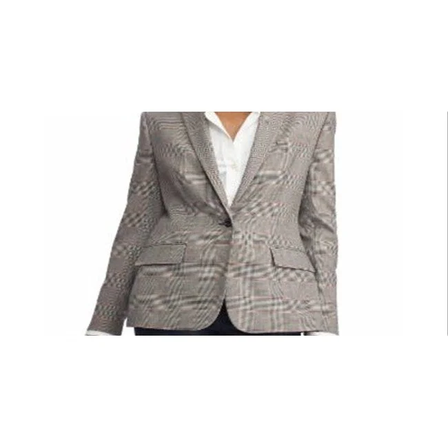 Ralph Lauren Women's Printed Suit Jacket Gray Size 8