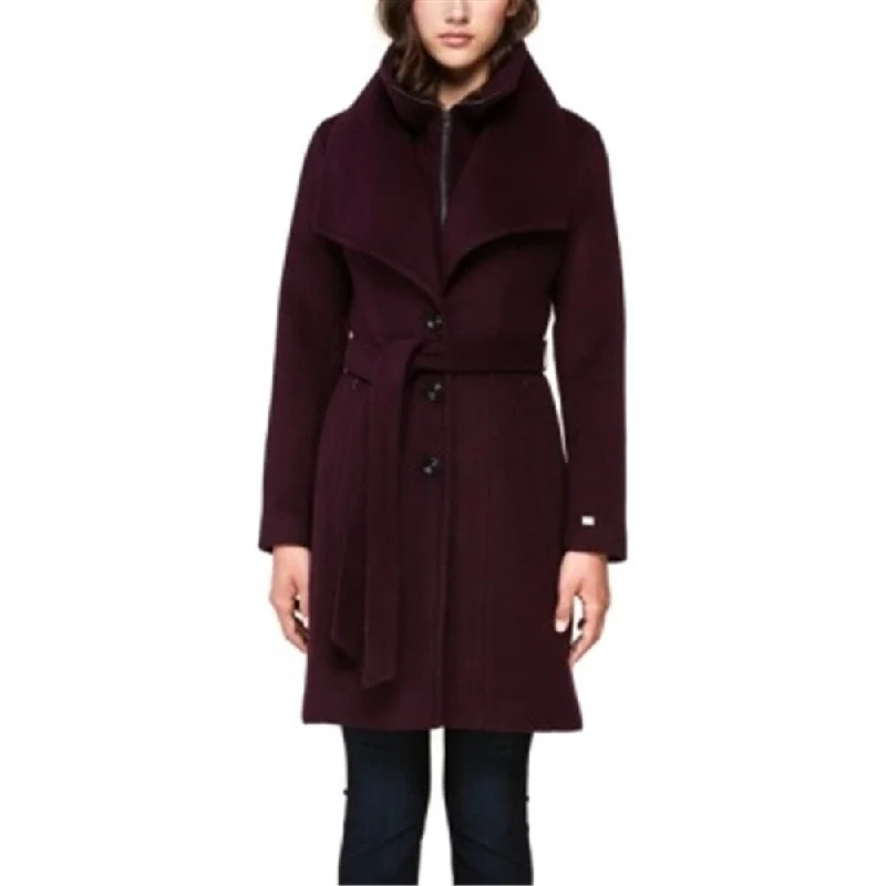 Soia & Kyo Women's Belted Single Breasted Coat Purple Size Small