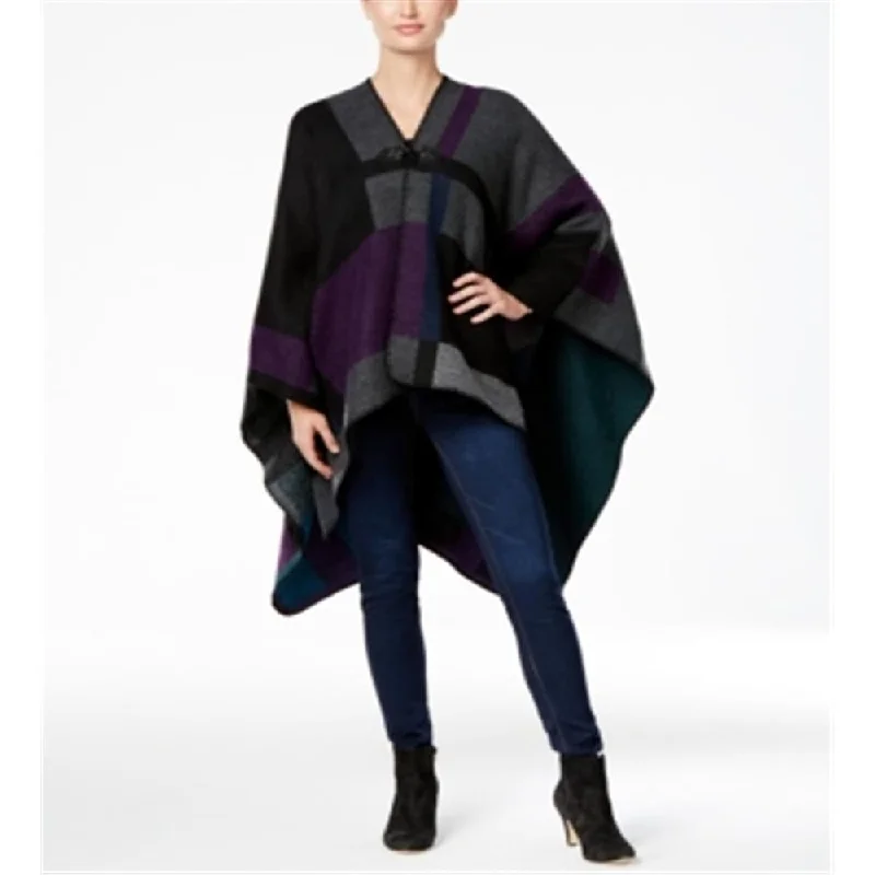 Steve Madden Women's Mondrian Colorblock Poncho Black Size Regular