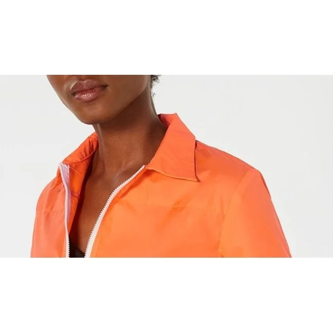 Waisted Women's Cropped Parachute Jacket Orange Size Small