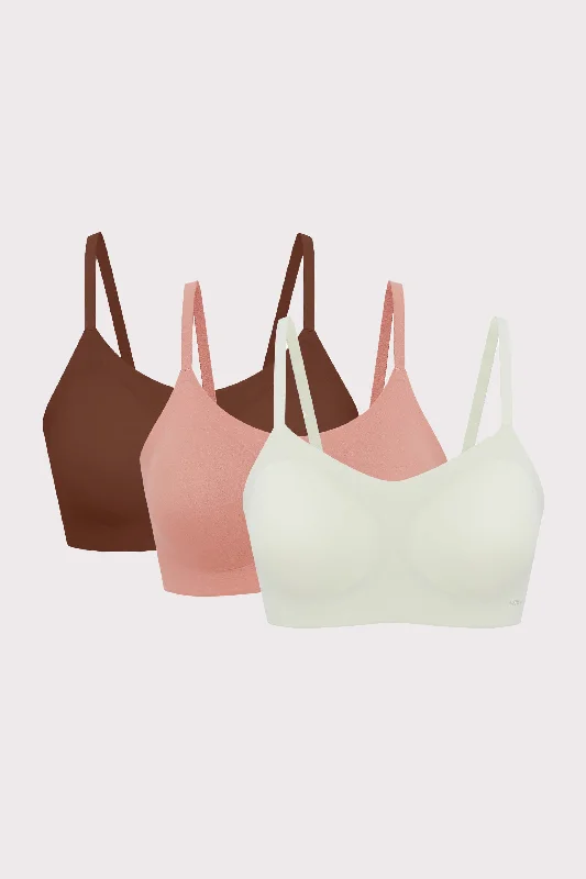 Cotton Barely Zero Spaghetti Strap Bra Trio