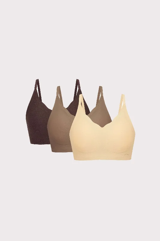 Barely Zero Fixed Cup Wavy Bra Trio- Extended Sizes